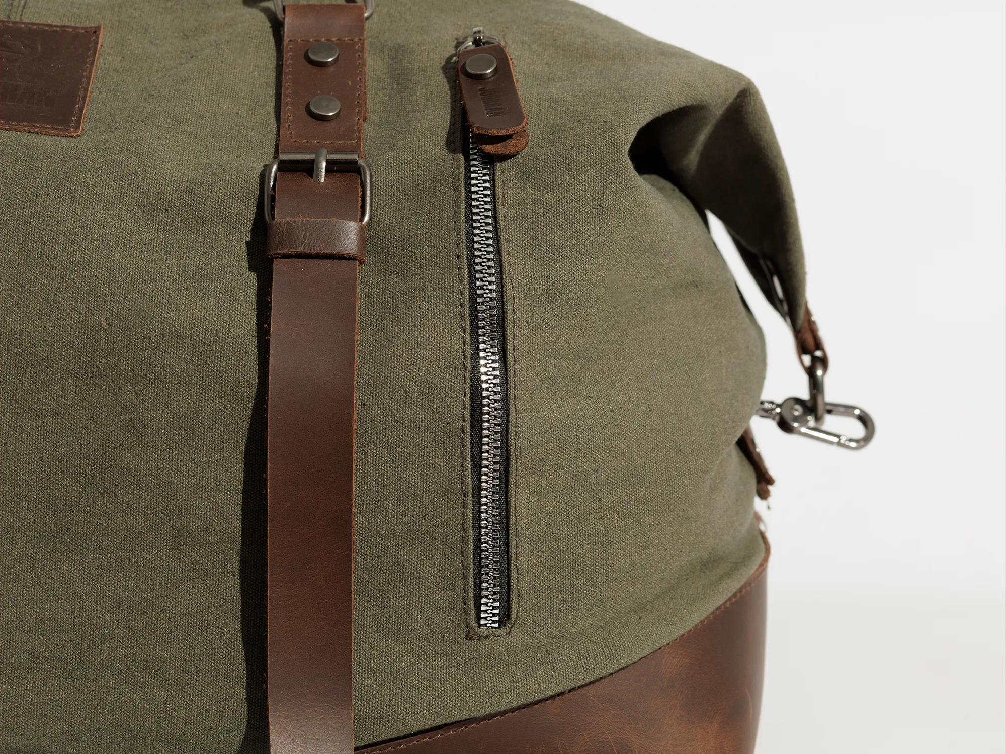Vintage Travel Bag ''100% Cotton canvas & Cow leather'' – Army