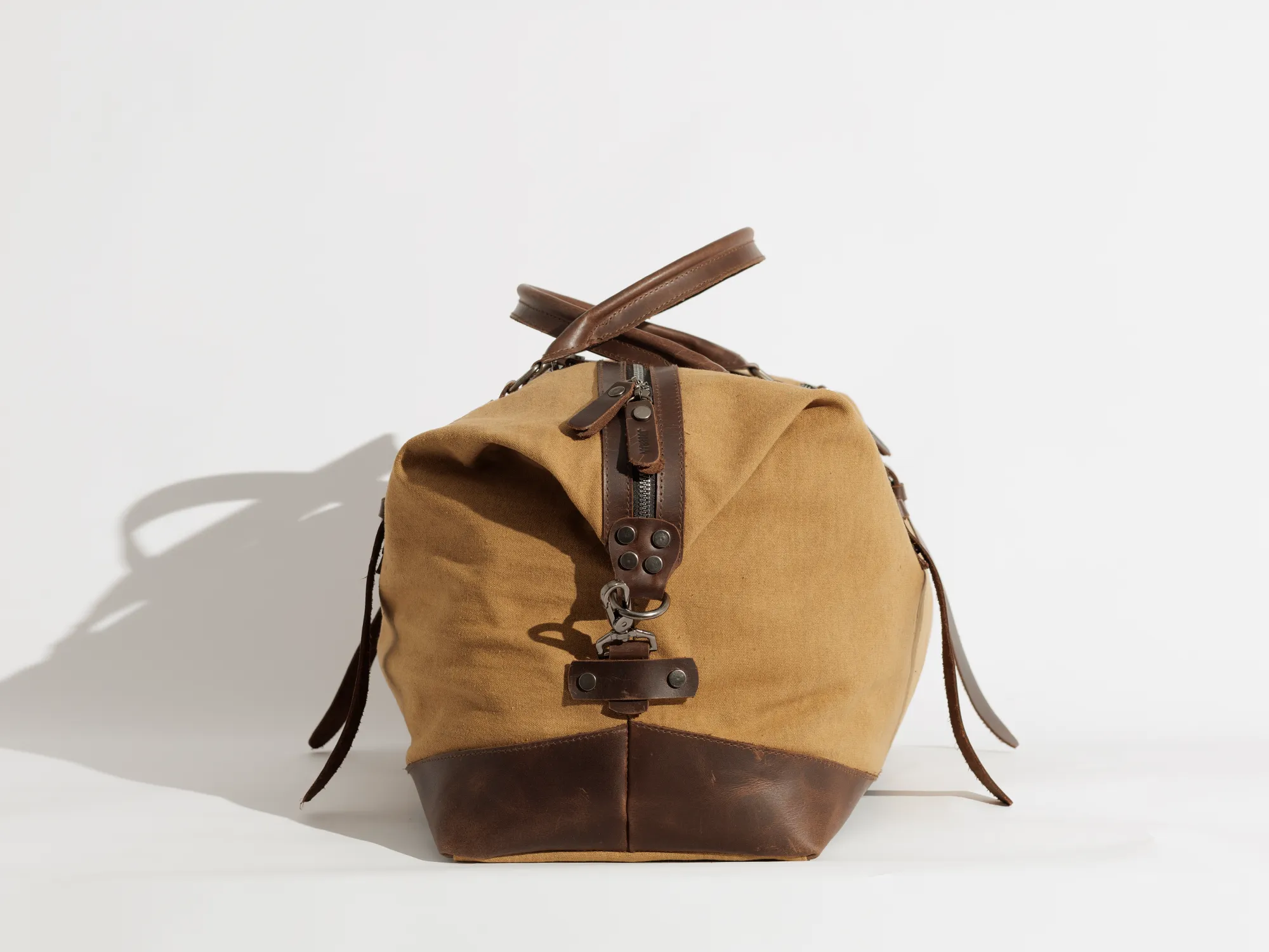 Vintage Travel Bag ''100% Cotton canvas & Cow leather'' – Tan