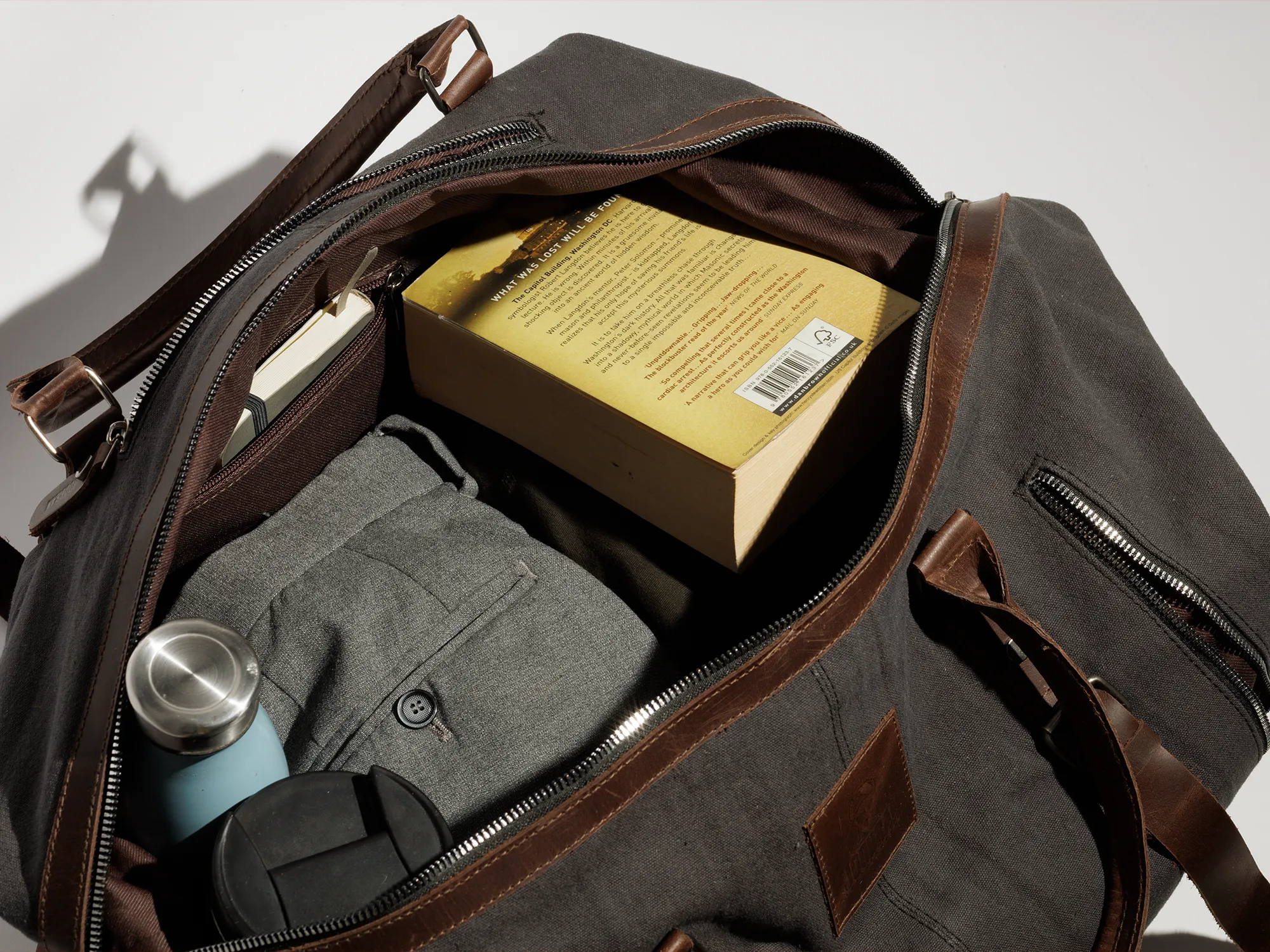 Vintage Travel Bag ''100% Cotton canvas & Cow leather'' – Tan