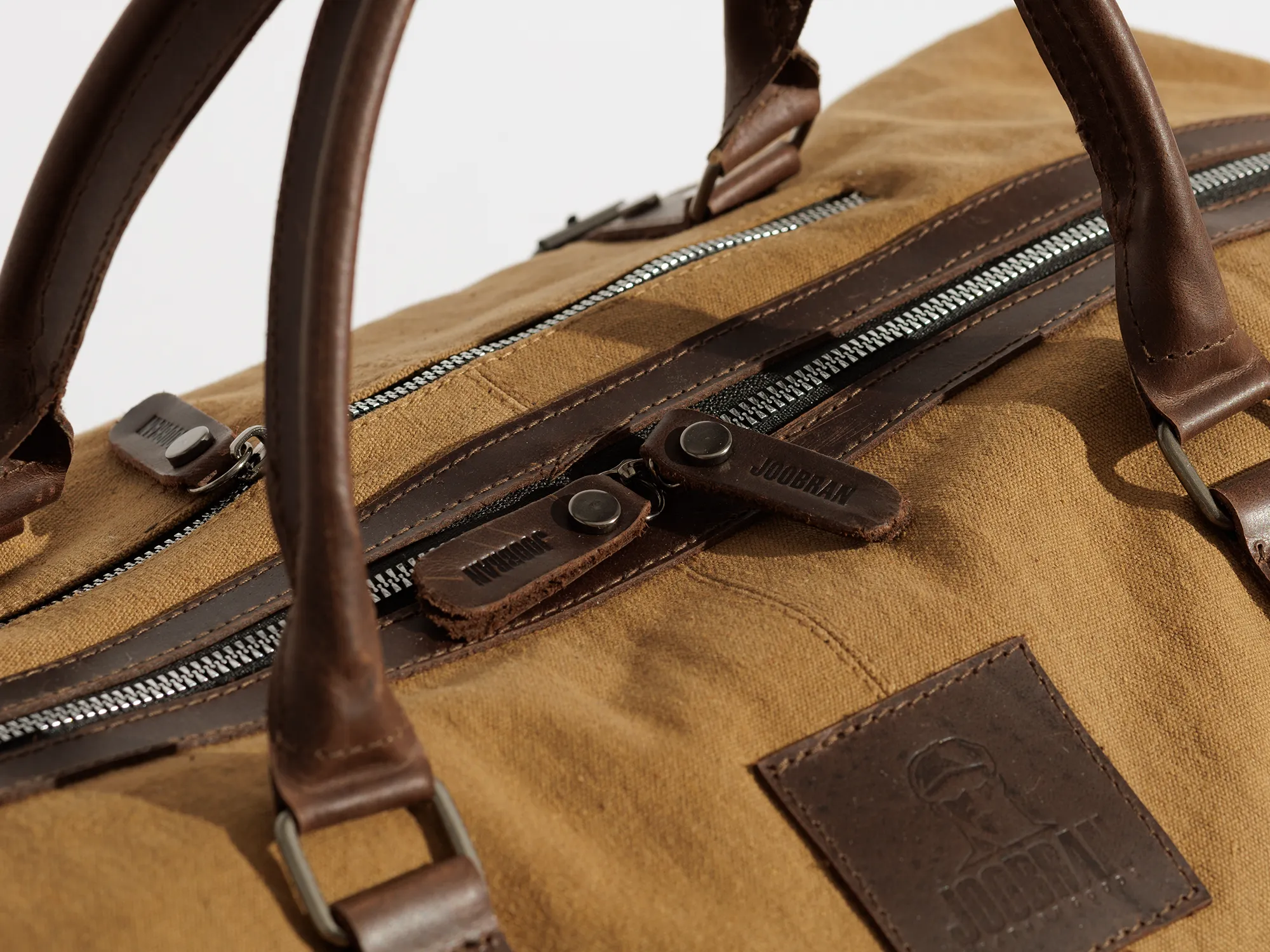 Vintage Travel Bag ''100% Cotton canvas & Cow leather'' – Tan