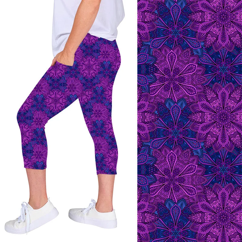 Violet Vortex Deluxe Pocket Capri