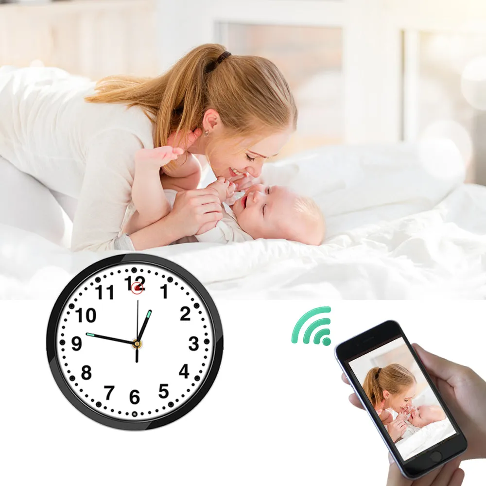 Wall Clock Spy Camera Wireless Wi-Fi App Night Vision Motion Detection Video Recorder