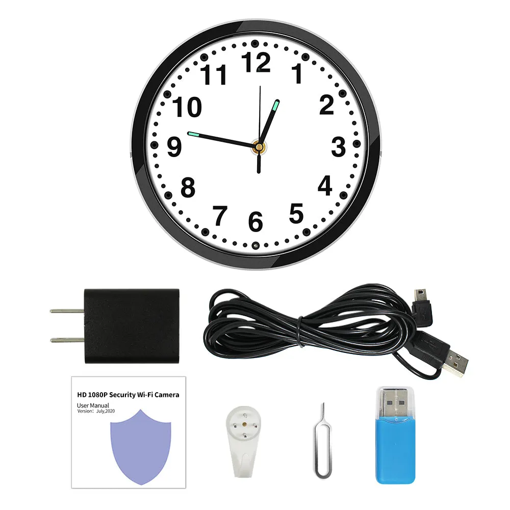 Wall Clock Spy Camera Wireless Wi-Fi App Night Vision Motion Detection Video Recorder