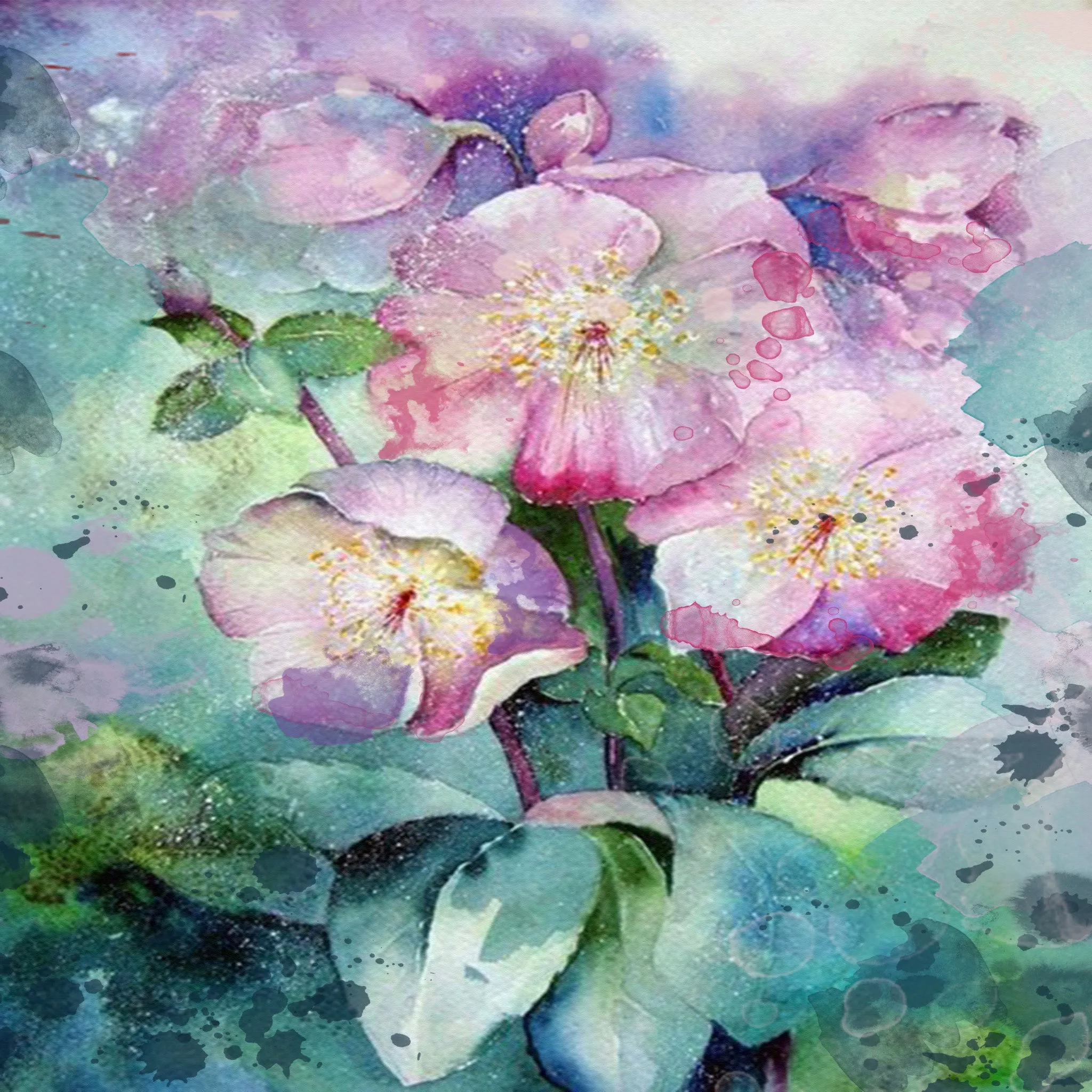 Watercolor Floral Printed Pattern Vinyl