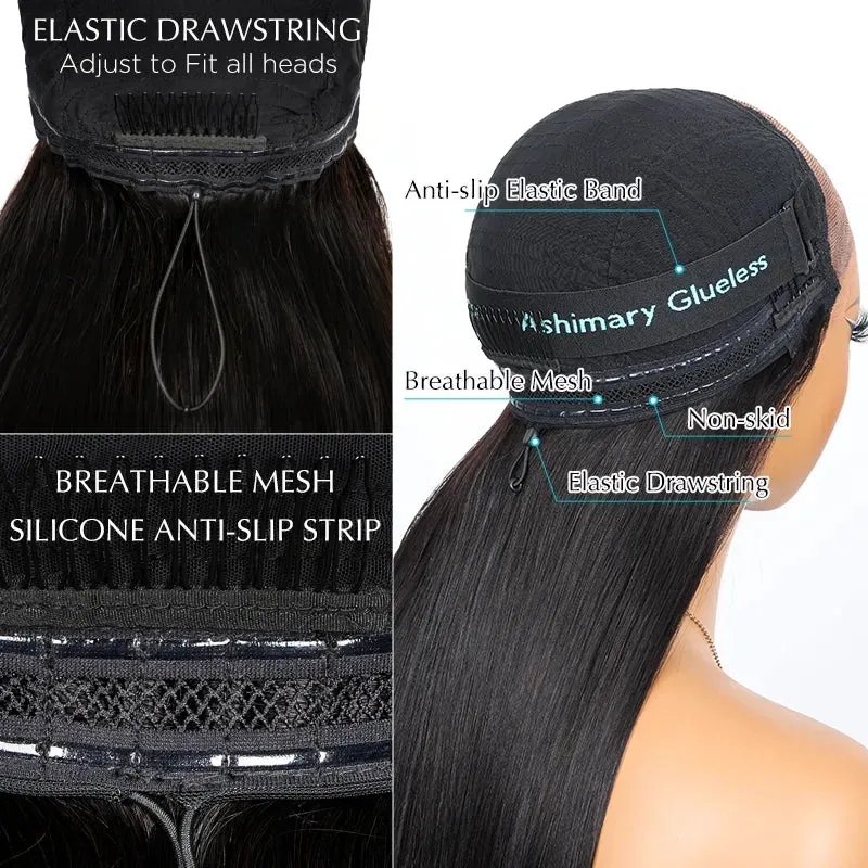 Wear And Go Balayage Highlight Color Glueless Deep Wave Pre Cut Lace Wig Ready to Wear Wig with Pre Plucked Hairline & Bleached Knots
