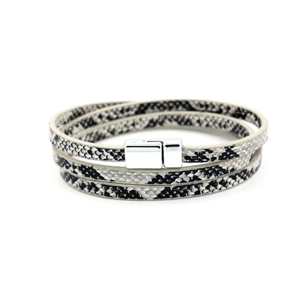 White Serpentine Layered 0.2'' Bracelet