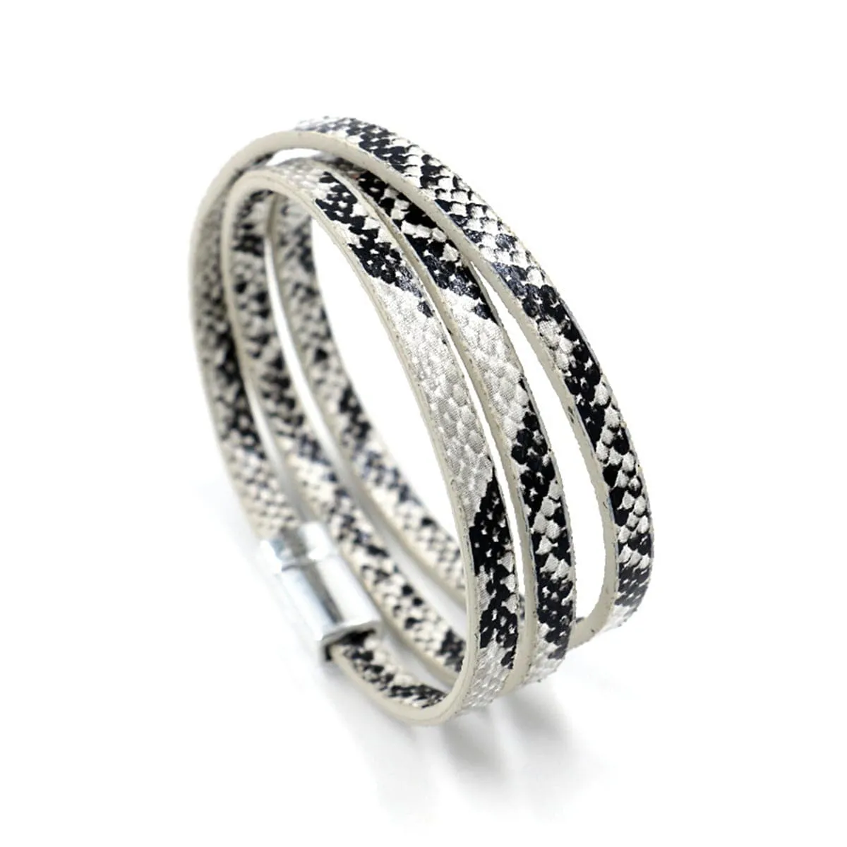 White Serpentine Layered 0.2'' Bracelet
