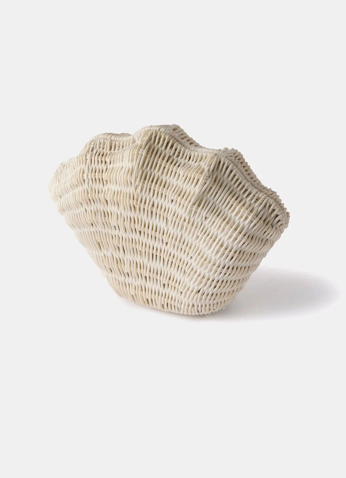 White Structured Shell Clutch Bag