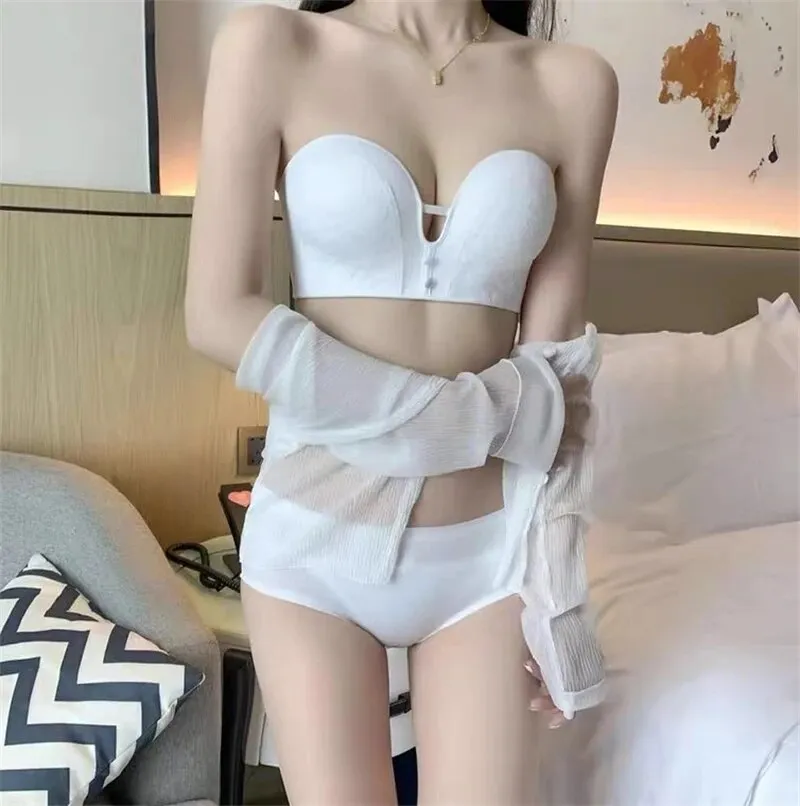 Women's Small Chest Underwear: Gathered, No Steel Ring, Anti - Sagging, Detachable Straps, Non - Slip, Sexy Bra