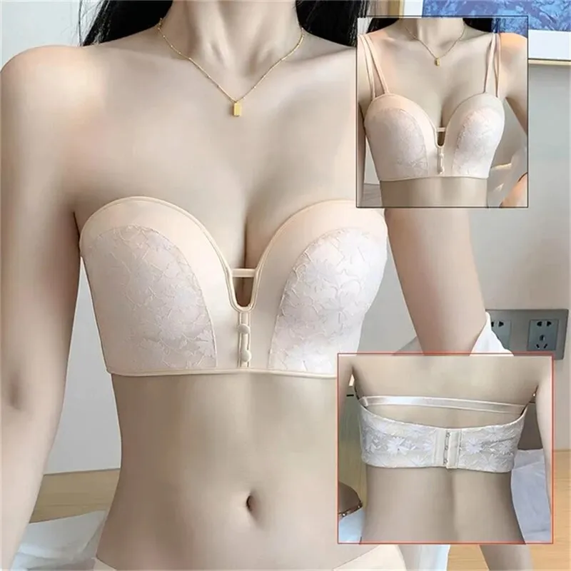 Women's Small Chest Underwear: Gathered, No Steel Ring, Anti - Sagging, Detachable Straps, Non - Slip, Sexy Bra