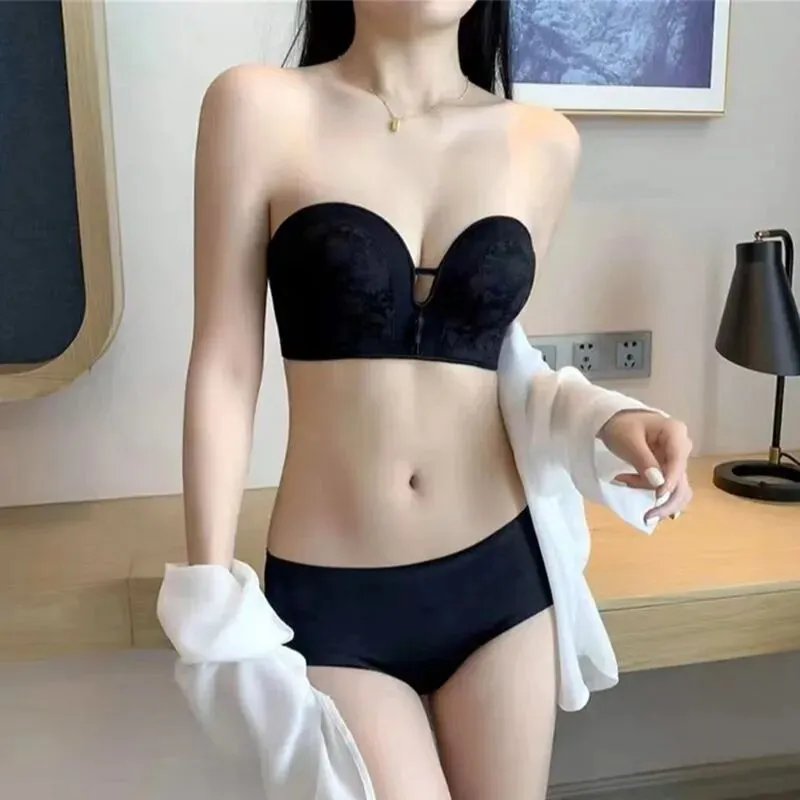 Women's Small Chest Underwear: Gathered, No Steel Ring, Anti - Sagging, Detachable Straps, Non - Slip, Sexy Bra