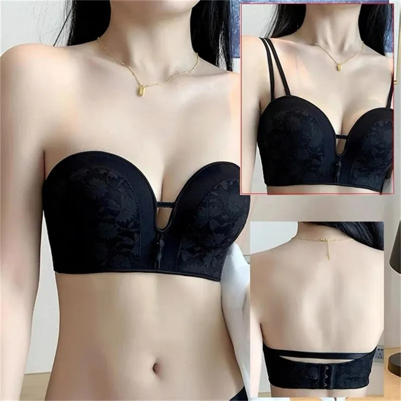 Women's Small Chest Underwear: Gathered, No Steel Ring, Anti - Sagging, Detachable Straps, Non - Slip, Sexy Bra