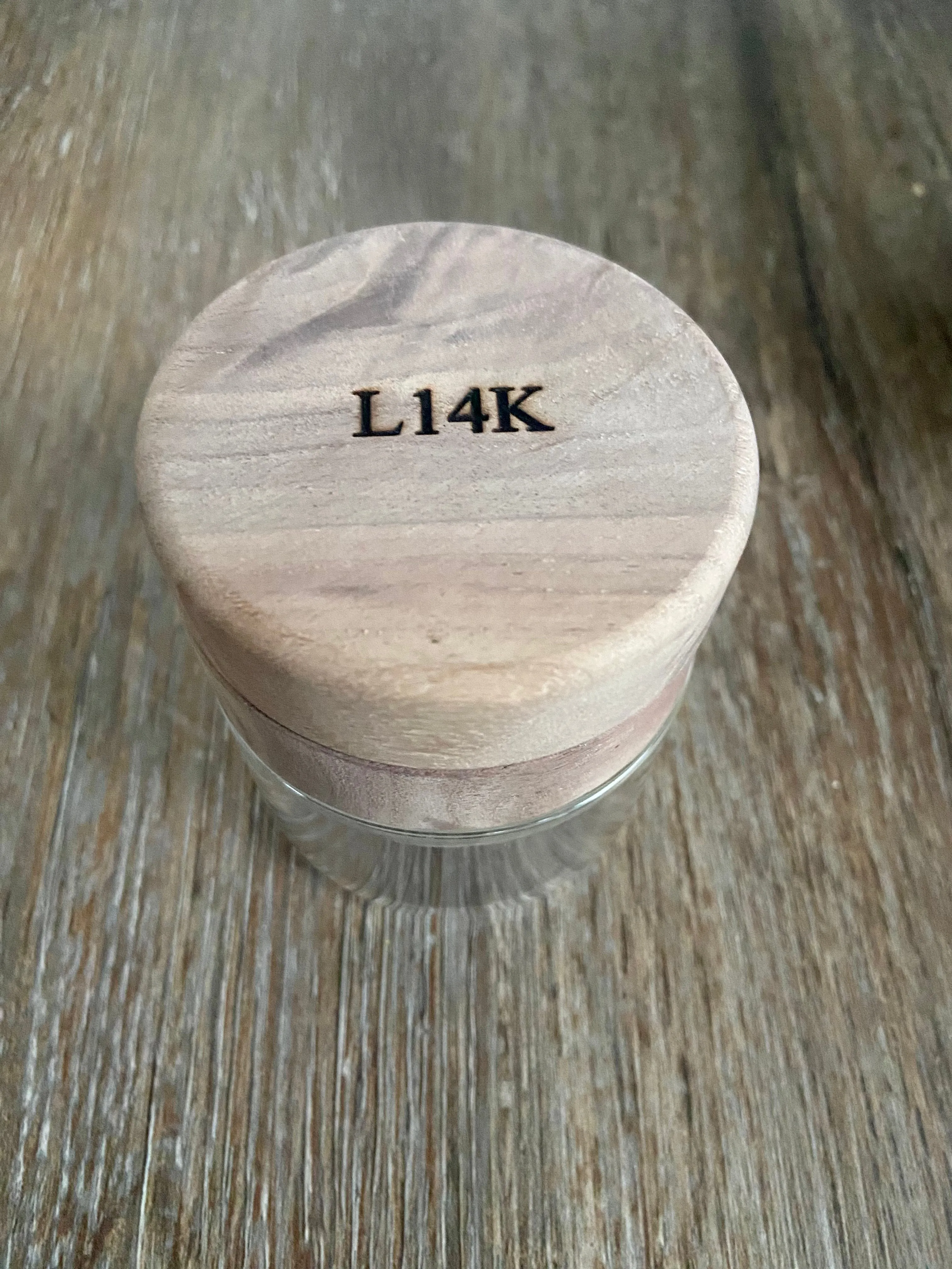 Wood Grinder   Glass Storage Jar -Personalize Engrave Top