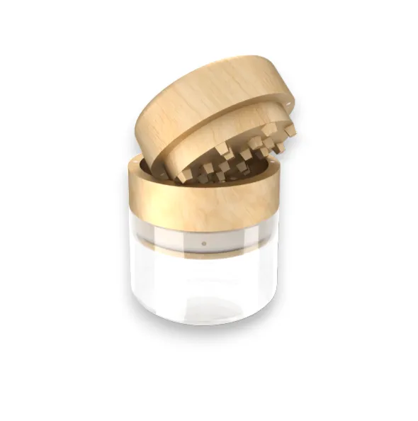 Wood Grinder   Glass Storage Jar -Personalize Engrave Top