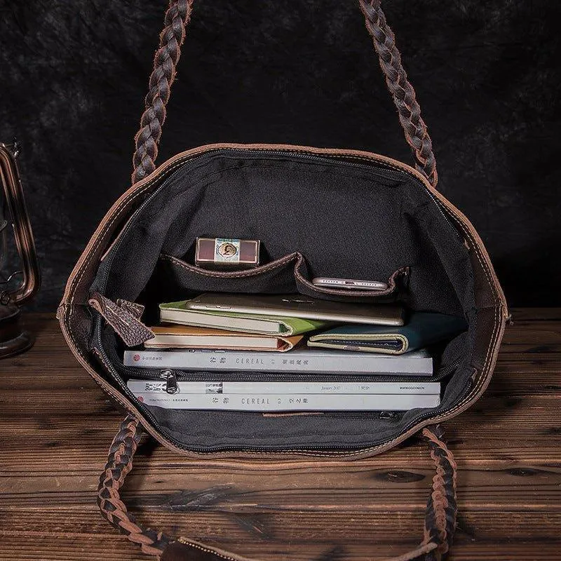 Woosir Soft Leather Large Tote with Zipper