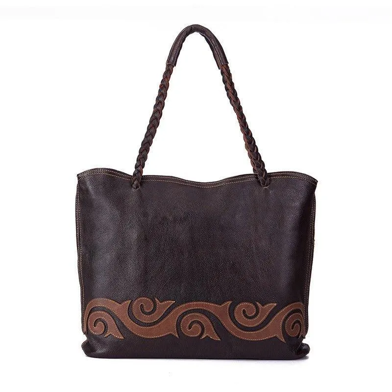 Woosir Soft Leather Large Tote with Zipper
