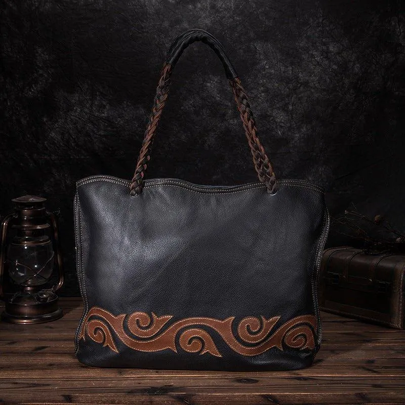 Woosir Soft Leather Large Tote with Zipper
