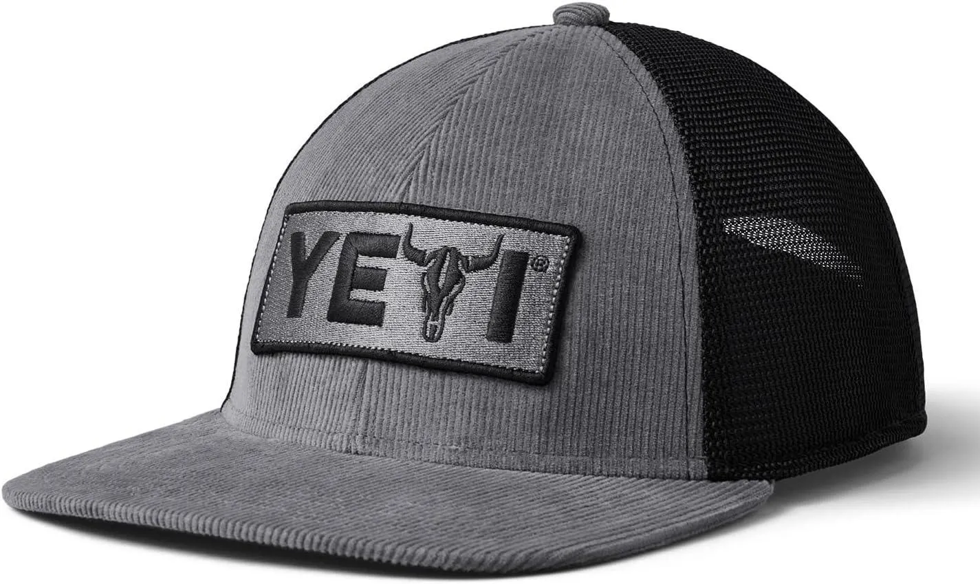 YETI Steer 6 Panel Flat Brim Hat Grey